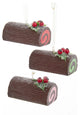 Festive Yule Log Cakes Sweet Treats Christmas Holiday Ornaments Set of 3