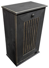 Wooden Trash Bin, Old Black