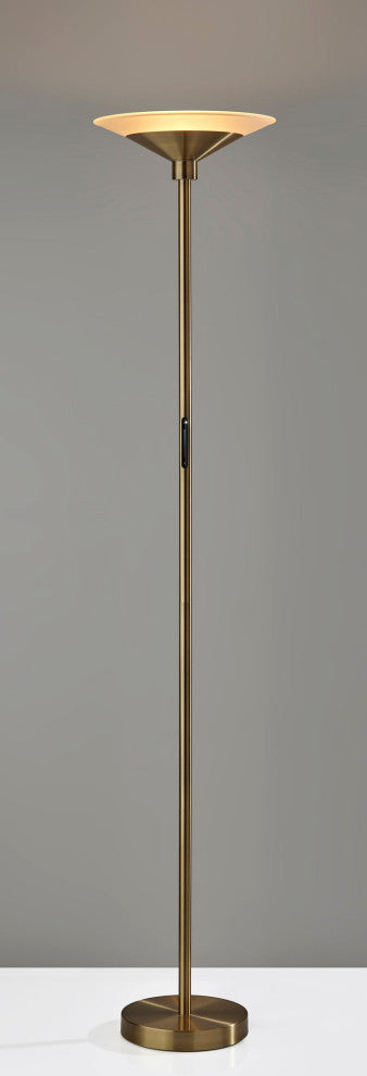 Solar LED Torchiere- Antique Brass