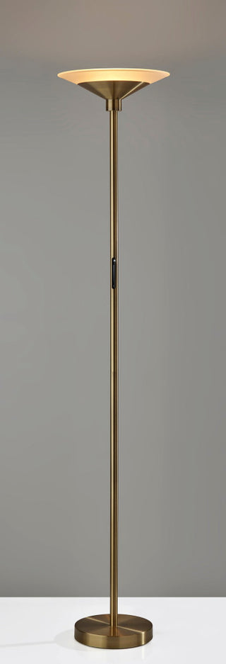 Solar LED Torchiere- Antique Brass