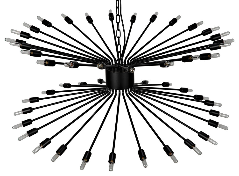 Lampberto Chandelier, Black Steel