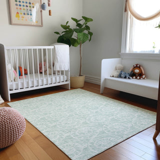 Addison Premium Washable Mayfield AMF190 Green 3' x 5' Rug