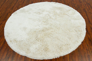 Naya Contemporary Area Rug, White, 7'9" Round