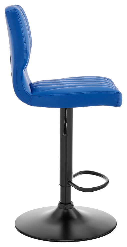 Bardot Adjustable Faux Leather Swivel Bar Stool, Blue