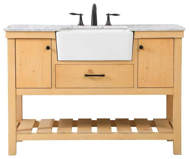 Home Living 22" Farmhouse Natural Wood-Light Bathroom Vanity