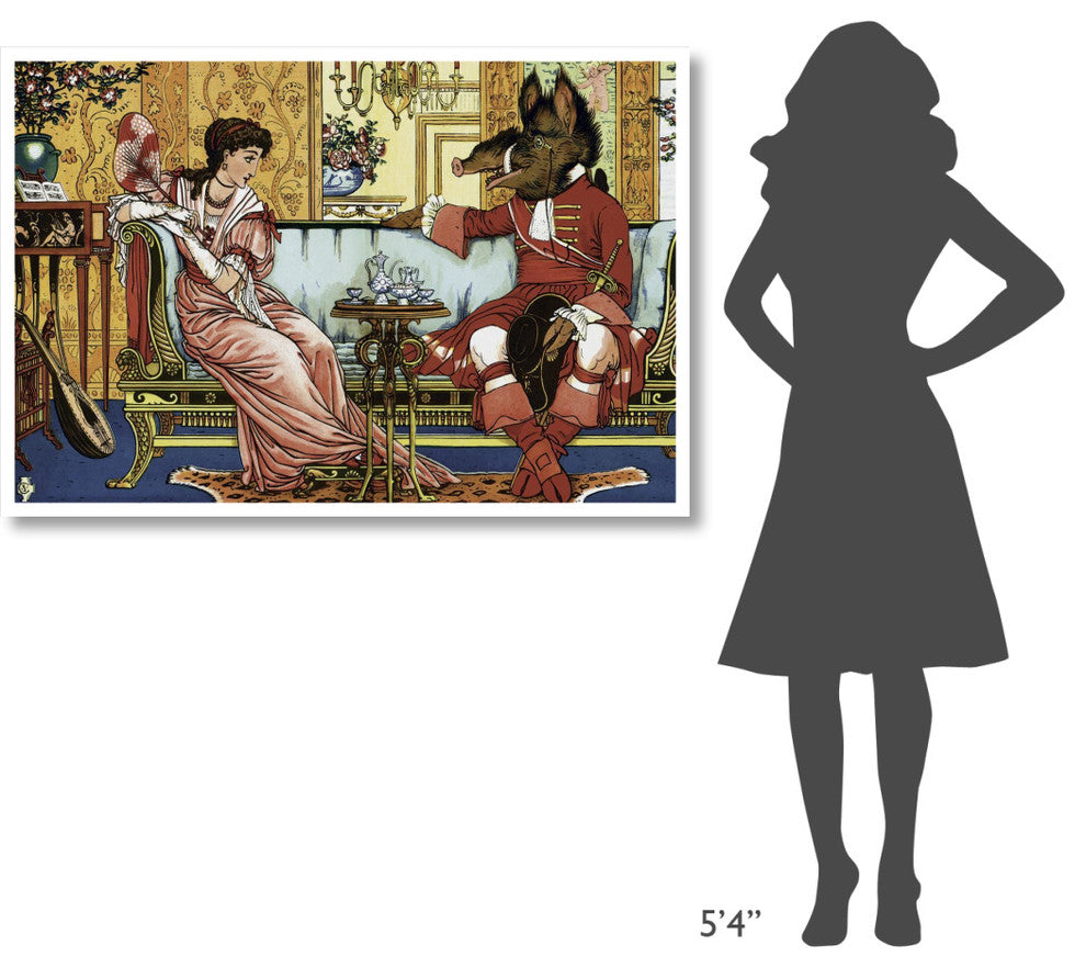 "Beauty and the Beast  - The Courtship" Paper Print by Walter Crane, 50"x34"