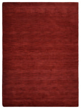 HAND KNOTTED LOOM WOOL ECO-FRIENDLY AREA RUGS - Rectangle, Dark Red, Solid