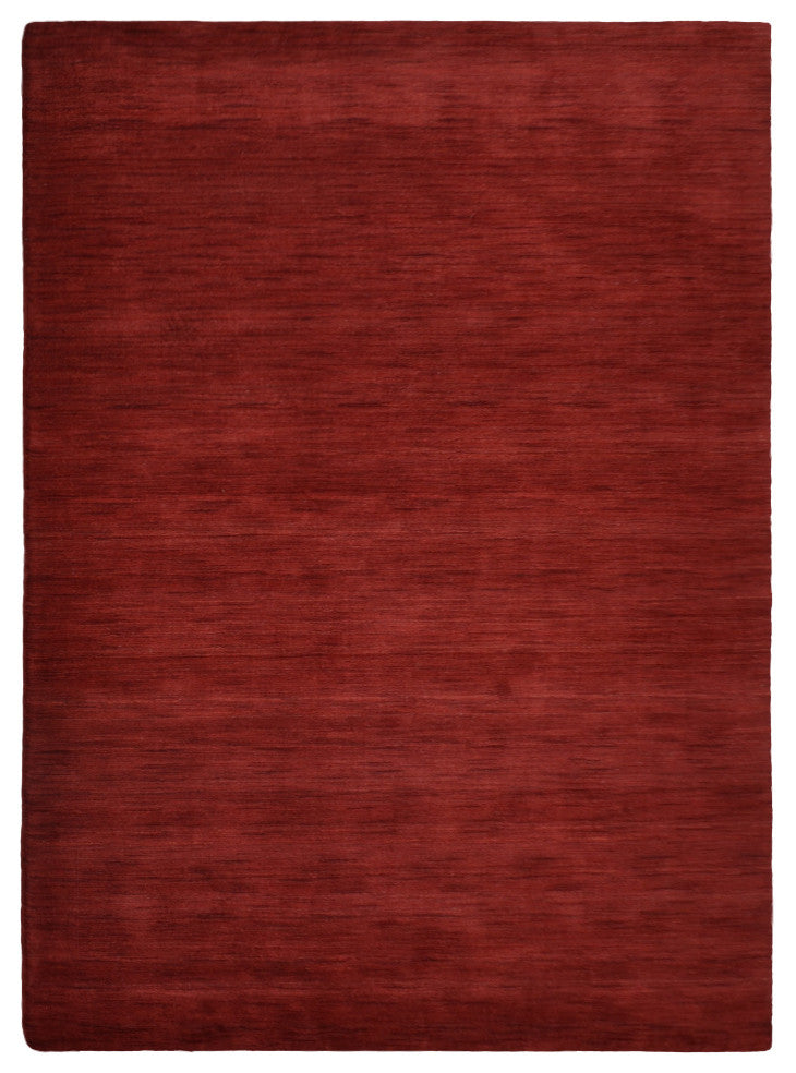 HAND KNOTTED LOOM WOOL ECO-FRIENDLY AREA RUGS - Rectangle, Dark Red, Solid
