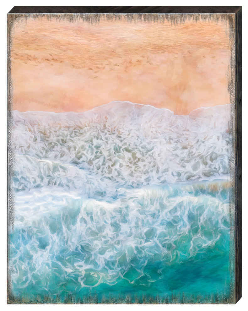 Ocean Shore Art Wooden Wall Art, Oversized 48x36