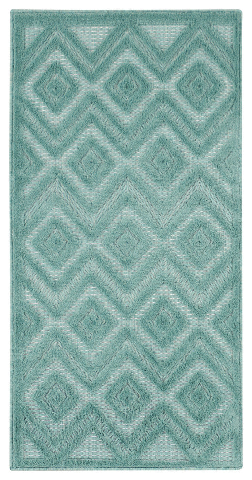 Nourison Versatile 2' x 4' Aqua/Teal Modern Area Rug