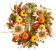 24" Fall Pumpkin, Sunflower Artificial Autumn Wreath With Decorative Ribbon