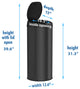 iTouchless Sensor Trash Can with AbsorbX Odor Filter, Black, 13 Gallon