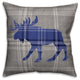 Blue Moose Plaid Spun Poly Pillow, 18x18