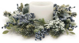 Frosted Blueberry Pine Candle Ring 18"D