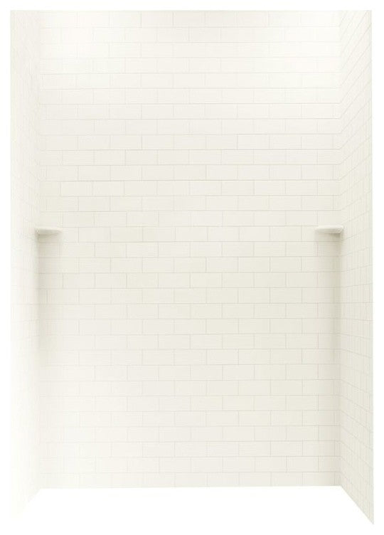 Swan 36x62x96 Solid Surface Shower Wall Kit, Bisque