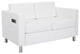 Loveseat With Dual Charging Station, Gavotte Gray, White