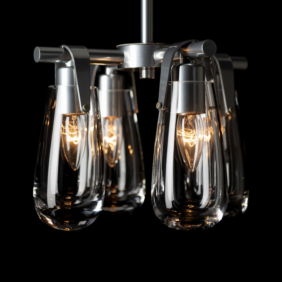 Eos Semi-Flush/Pendant, Sterling Finish, Clear Glass