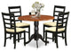 Dlpf5-Bch-C, 5-Piece Kitchen Table Set, Dining Table and 4 Wooden Kitchen Chairs