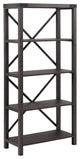 64" Metal X Bookcase - Sable