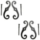 Pairs of Vintage Shutter Dogs S Shaped Shutter Hardware in Black Pack of 2