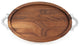 BigWood Boards Large Oval Carving Trencher with Rope Handles, Walnut, 15" x 24"