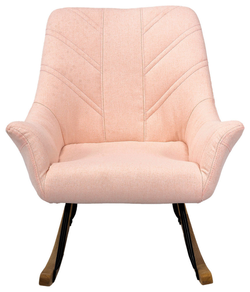 Nara Rocking Chair, Pink With Rubberwood Rocker Rails