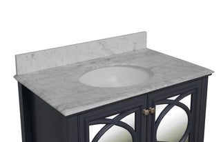 Olivia 36" Bathroom Vanity, Marine Gray, Carrara Marble