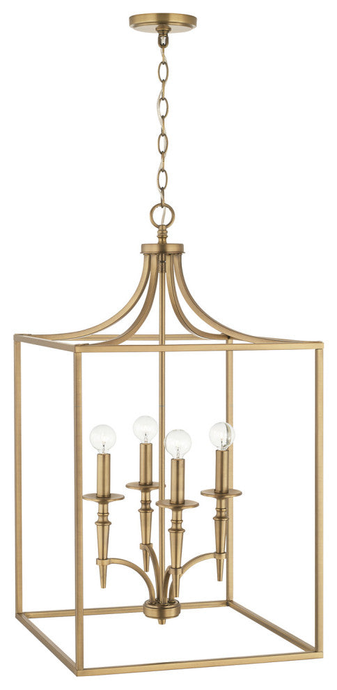 Capital Lighting 542641 Abbie 4 Light 18"W Pendant - Aged Brass