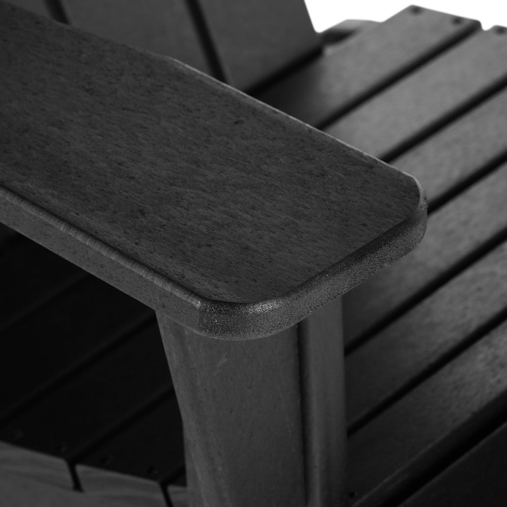 WestinTrends Outdoor Patio Adirondack Rocking Chair Lounger, Porch Rocker, Black