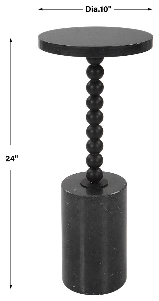 Uttermost 25238 Bead Black Marble Drink Table