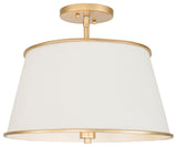 Coco 4-Lt  Semi-Flush - Matte White/French Gold