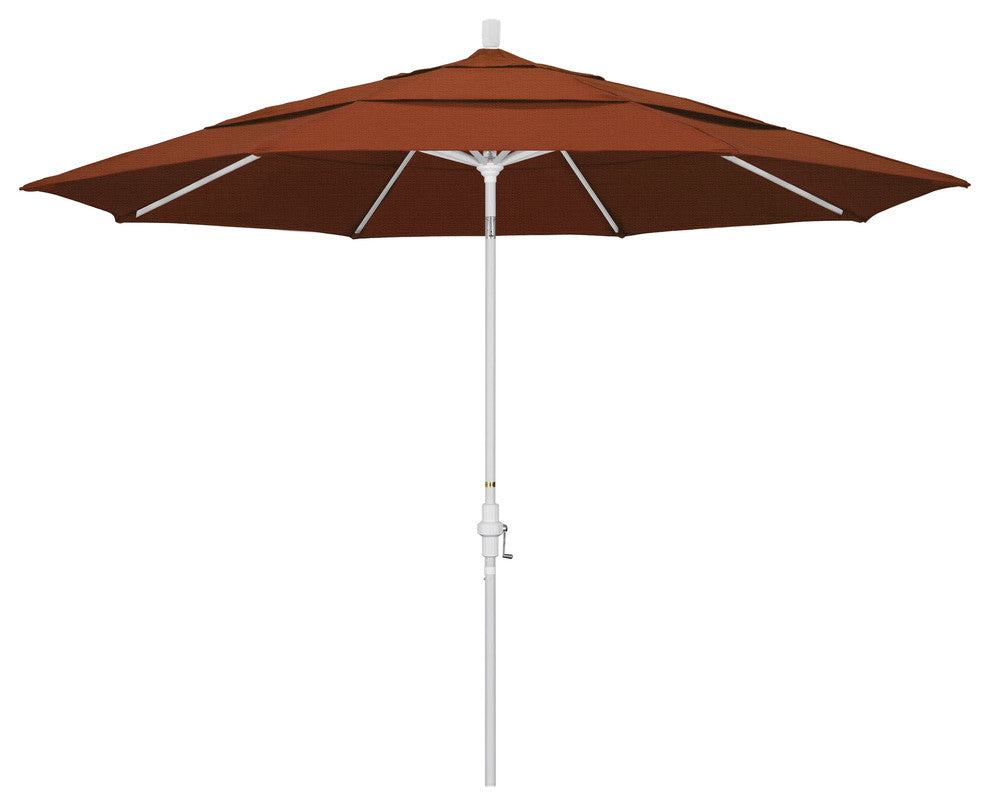 11' Aluminum Umbrella Collar Tilt Matted White, Olefin, Terracotta