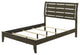 Benzara BM252738 Queen Bed With Slatted Panel Headboard, Brown