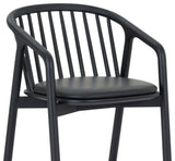 Echo, Black Oak Wood/Faux Leather, Bar Stool, 30", Single
