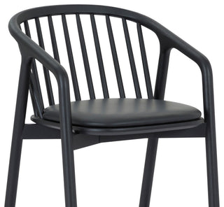 Echo, Black Oak Wood/Faux Leather, Bar Stool, 30", Single