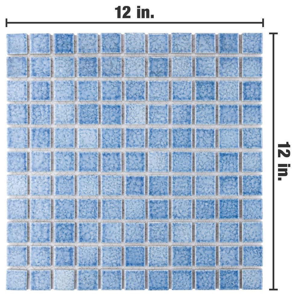 Fountain Square Blue Porcelain Floor and Wall Tile