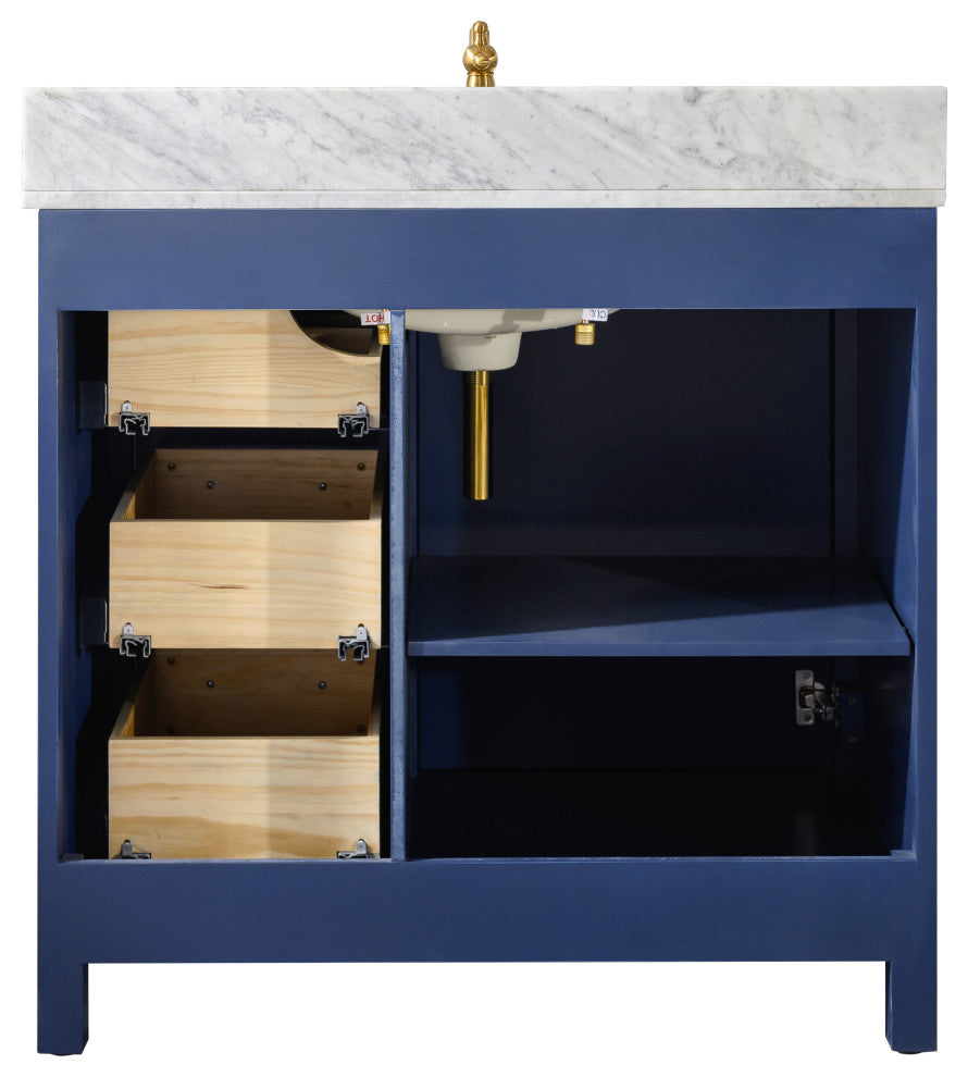 36" Single Sink Vanity Cabinet, Blue
