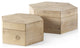 Set of Two Hexagonal Wooden Boxes