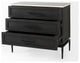 Divina Black-Brown Wood, White Marble Top and Black Metal Base Accent Cabinet