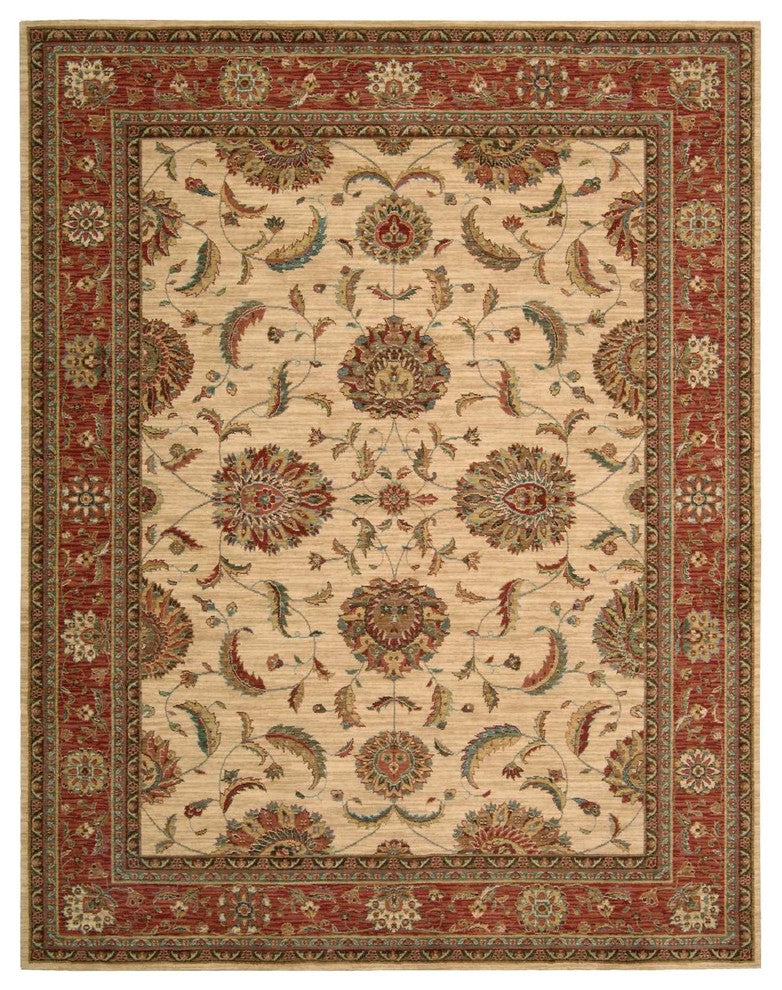 NOURISON LIVING TREASURES IVORY RED AREA RUG