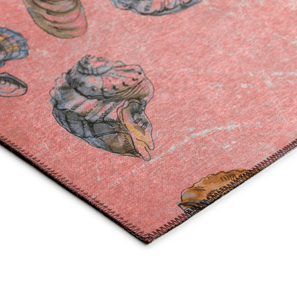 Indoor/Outdoor Seabreeze SZ9 Salmon Machine Washable 5' x 7'6" Rug
