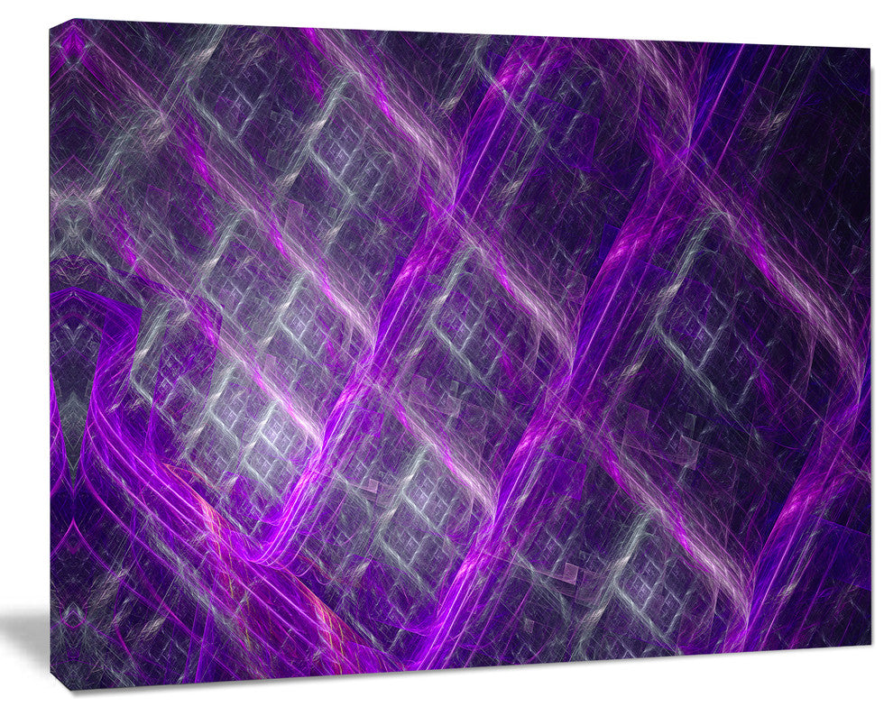 Purple Abstract Metal Grill, Abstract Art on Canvas, 20x12