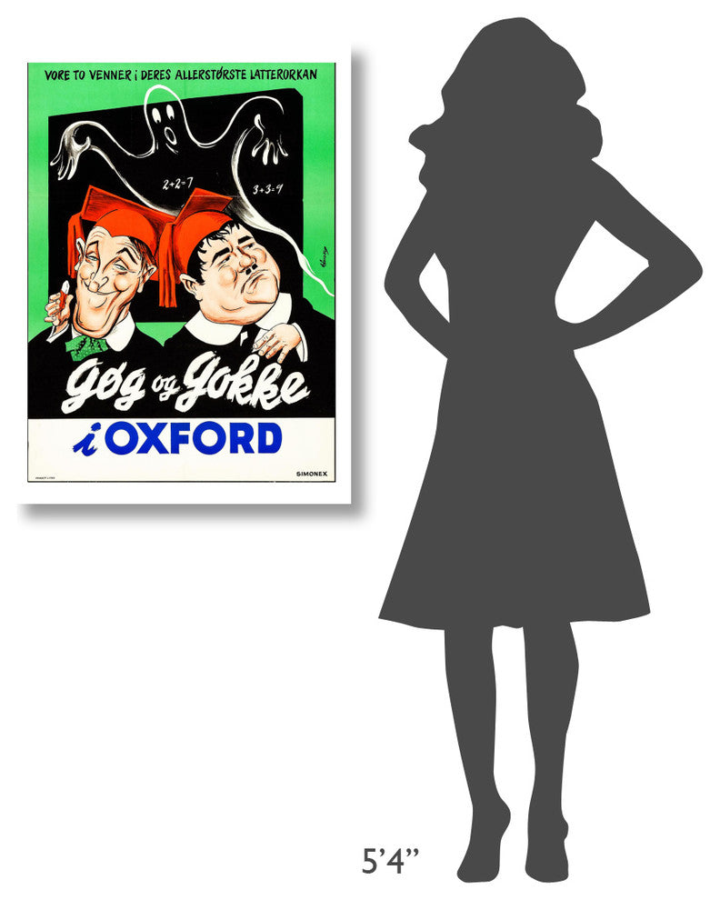 Laurel and Hardy, Norwegian, A Chump At Oxford, 26x36