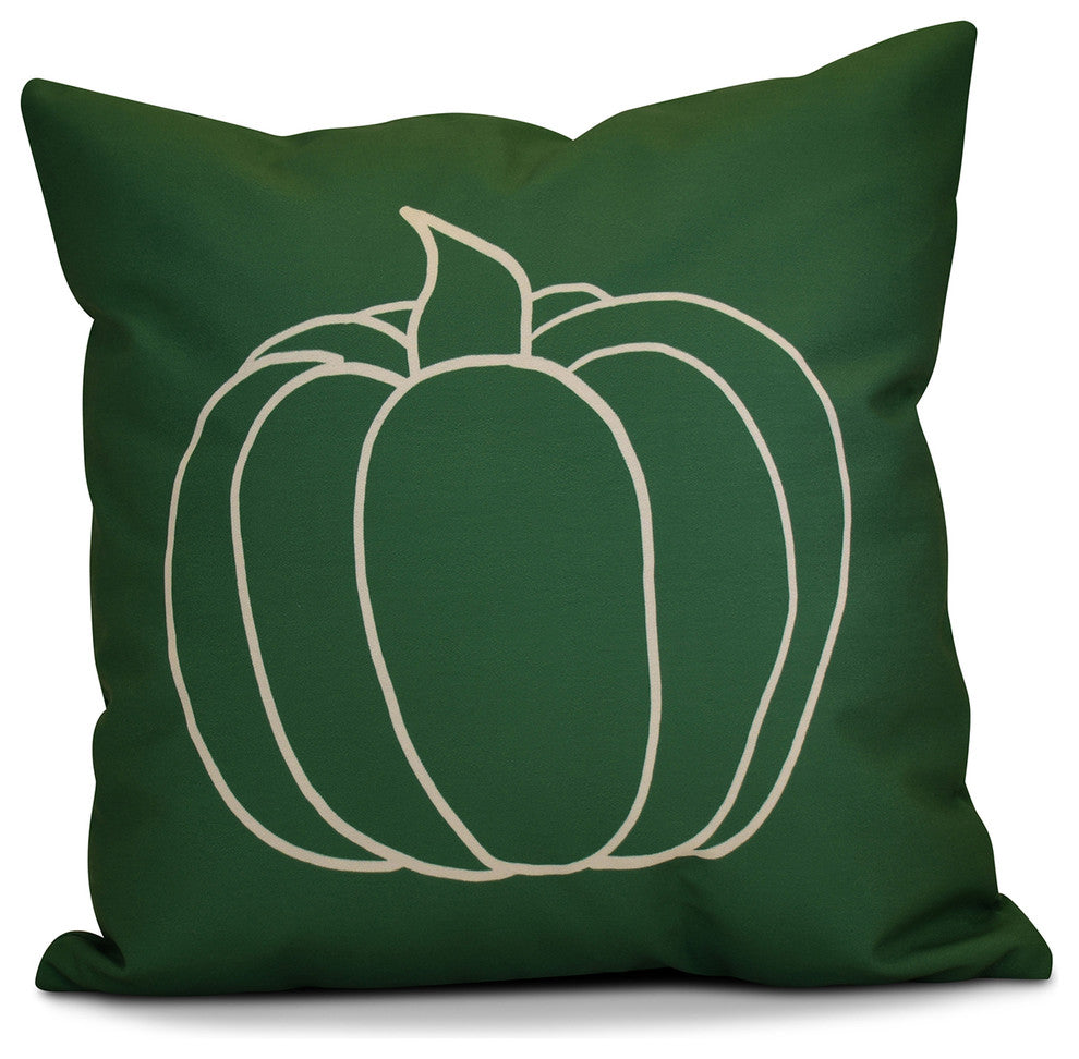 Pumpkin Pie Geometric Print Pillow, Green, 16"x16"