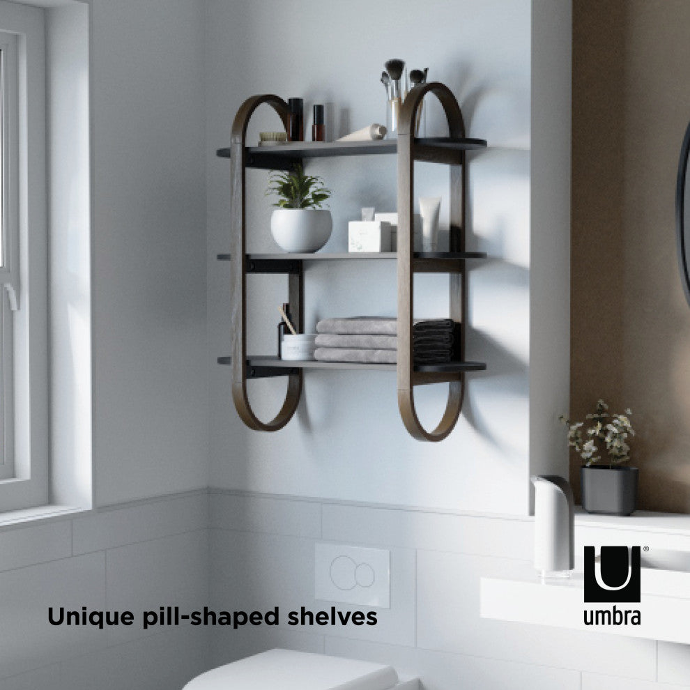Umbra Bellwood Wall Shelf Black/Walnut