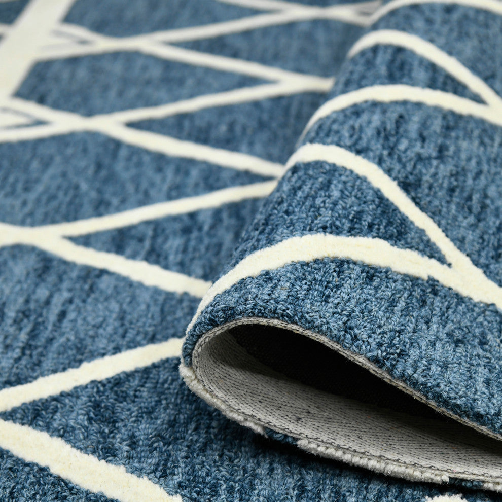 Vista Raton Area Rug, Navy, 8' x 10', Geometric