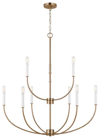 Greenwich Chandelier, 9-Light, Satin Brass, 32"