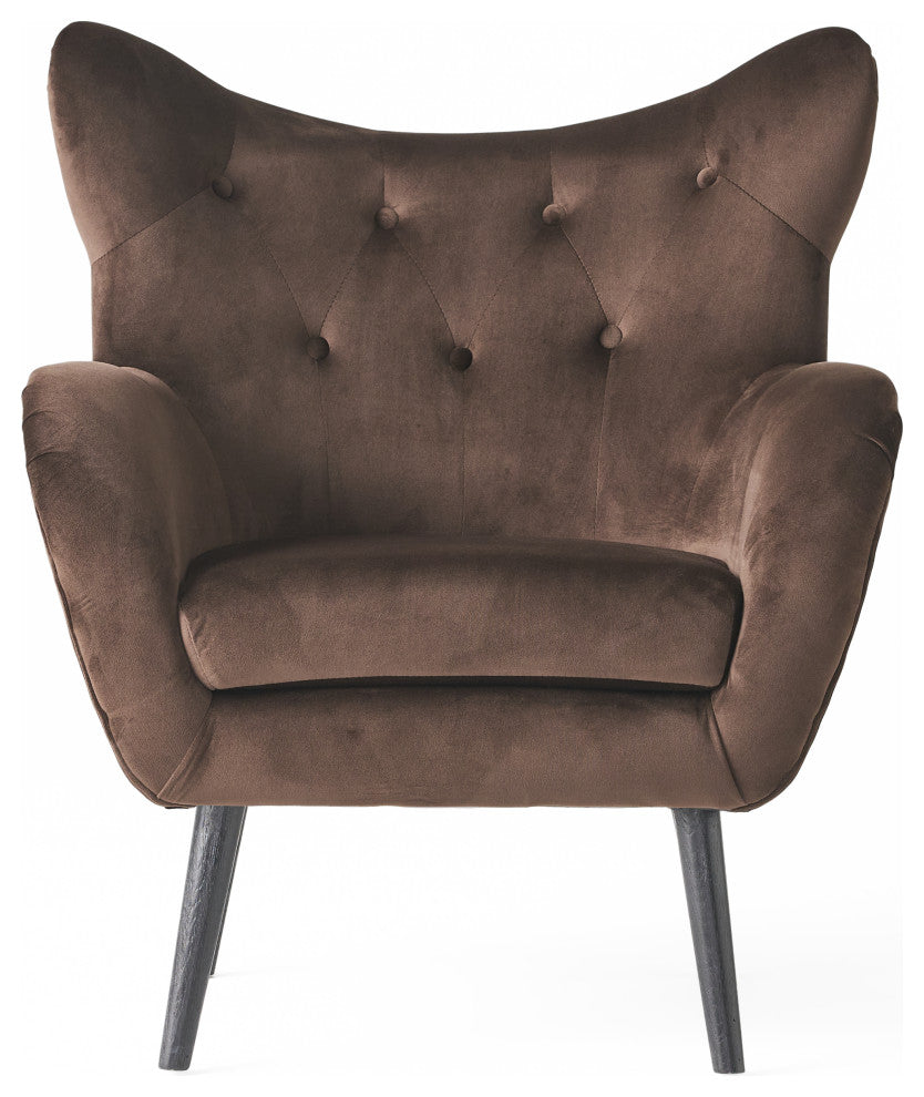 GDF Studio Danielle Brown Velvet Arm Chair