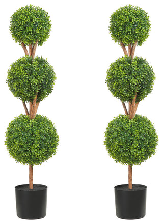 VEVOR 4' Artificial Topiary Tree Faux Plant w/ Replaceable Leaves Home Decor