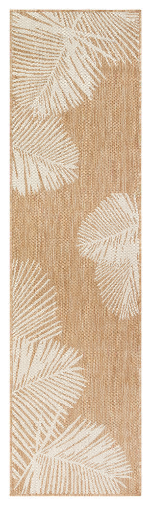 Carmel Palm Indoor/Outdoor Rug, Sand, 1'11"x4'11" Runner